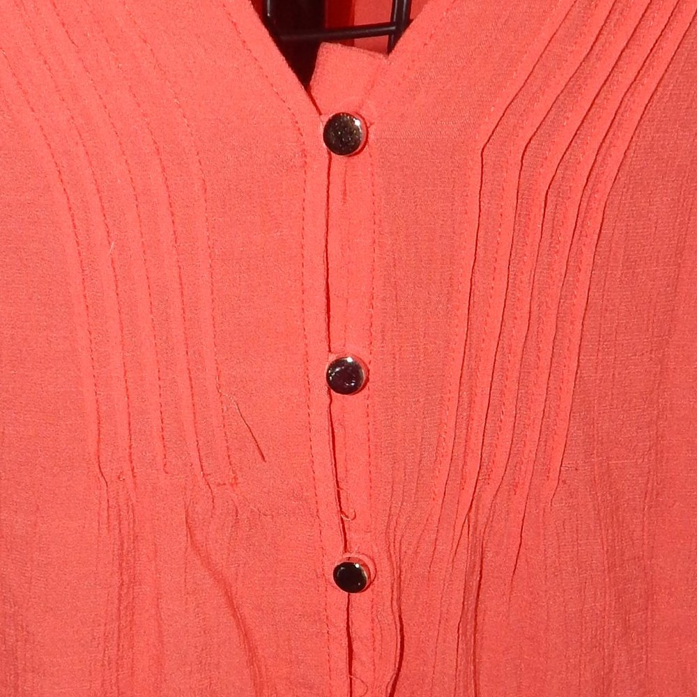Ladies NOTATIONS button-front Tunic - Blouse ~~ Size Large~~ Coral - Picture 3 of 6